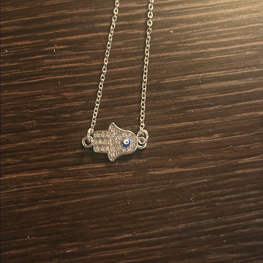 Silver Evil Eye Pendant Necklace